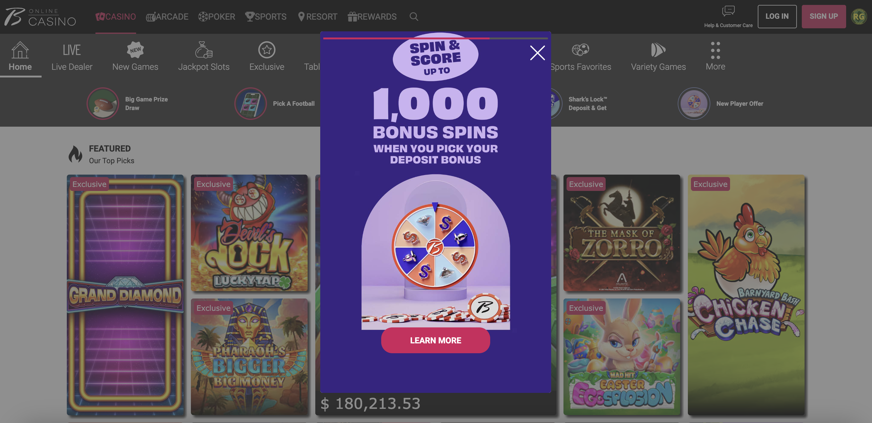 Up to 1,000 Bonus Spins!